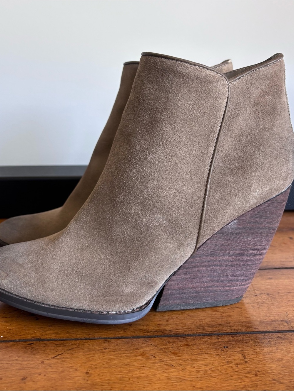 Women's Volatile Taupe Suede Wedge Ankle Boot